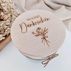 Vorratsglas - Ein kleines Dankeschön, kleines Dankeschön, Geschenkset Dankeschön, Glas mit Holzdeckel