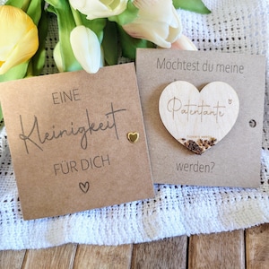 Patentante fragen, Patenonkel fragen Karte mit Wildblumensamen Herz, Taufpatin fragen, Taufpaten fragen,