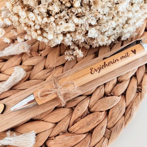 Geschenk Erzieherin, Dankeschön für Erzieherin, Kugelschreiber Erzieherin, Erzieherin mit Herz