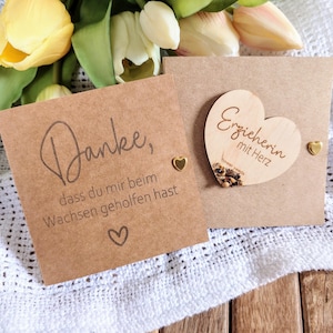 Abschiedsgeschenk Kindergarten, Erzieherin mit Herz - Karte mit Wildblumen Samen, Geschenk Erzieherin, Dankeschön Erzieherin