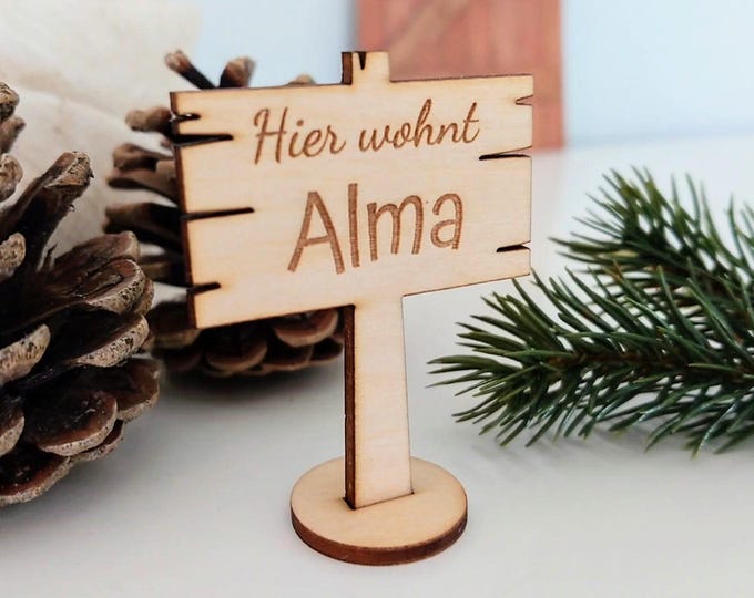 Featured listing image: Personalized nameplate for gnome door, gnome accessories, gnome decoration, gnome decoration,