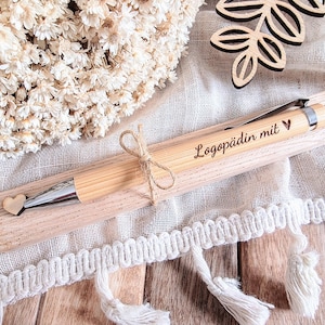 Logopädin Geschenk, Dankeschön für Logopädin, Logopädin mit Herz, Kugelschreiber Logopädin