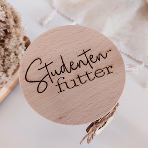 Vorratsglas - Studentenfutter, Studenten Geschenk, Glas mit Holzdeckel, Bonbonglas Geschenk