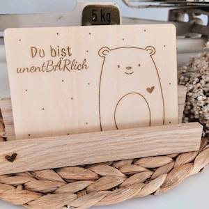 Geschenkset "Du bist unentBÄRlich", kleines Dankeschön, Holzkarte unentBÄRlich