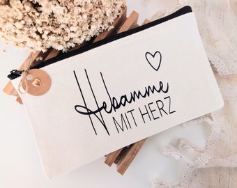 Dankeschön für Hebamme, Geschenk Hebamme, Hebamme mit Herz, Tasche Hebamme