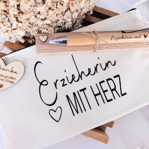 Geschenkset Erzieherin, Erzieherin Geschenk, Erzieherin mit Herz, Erzieherin Tasche, Erzieherin Abschiedsgeschenk