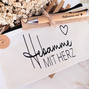 Dankeschön für Hebamme, Geschenk Hebamme, Geschenkset Hebamme, Hebamme mit Herz, Kugelschreiber Hebamme