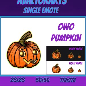 PUMPKIN OwO  Channel Emote For Twitch/ Discord/ Stream/ Affiliate/ Chat/ Stream/ Youtube /Emoji/Halloween/Cute