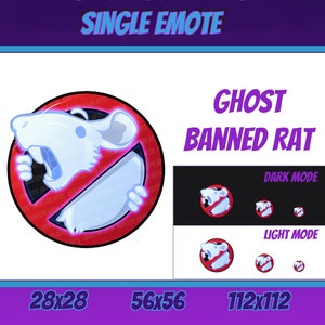 BANNED GHOST RAT Channel Emote For Twitch/ Discord/ Stream/ Affiliate/ Chat/ Stream/ Youtube /Emoji/ Cute Active