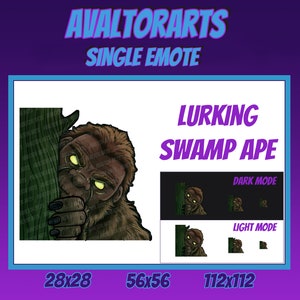 LURKING SWAMPAPE EMOTE Channel Emote For Twitch/ Discord/ Stream/ Affiliate/ Chat/ Stream/ Youtube /Emoji/ Lurk