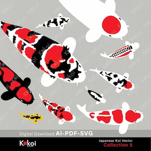 DIGITAL DOWNLOAD | Premium Koi Vector Art | Asian Koi Clipart Files