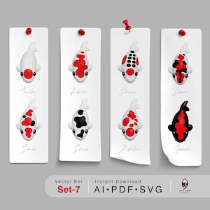 Koi Fish vector, Koi Svg, Traditional Asian Oriental  Clipart, PNG, Digital Download