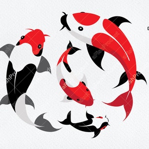Koi Fish vector, Koi Svg, Traditional Asian Oriental  Clipart, File for Cricut, Cut Files EPS, PNG, Digital Download, Silhouette
