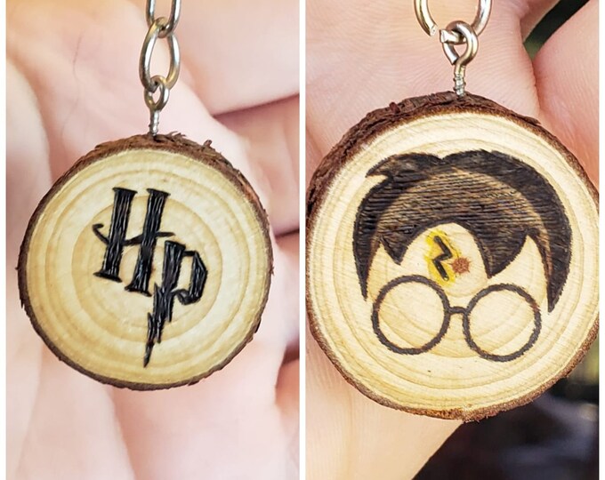Harry Potter KeychainWood Burned Keychain
