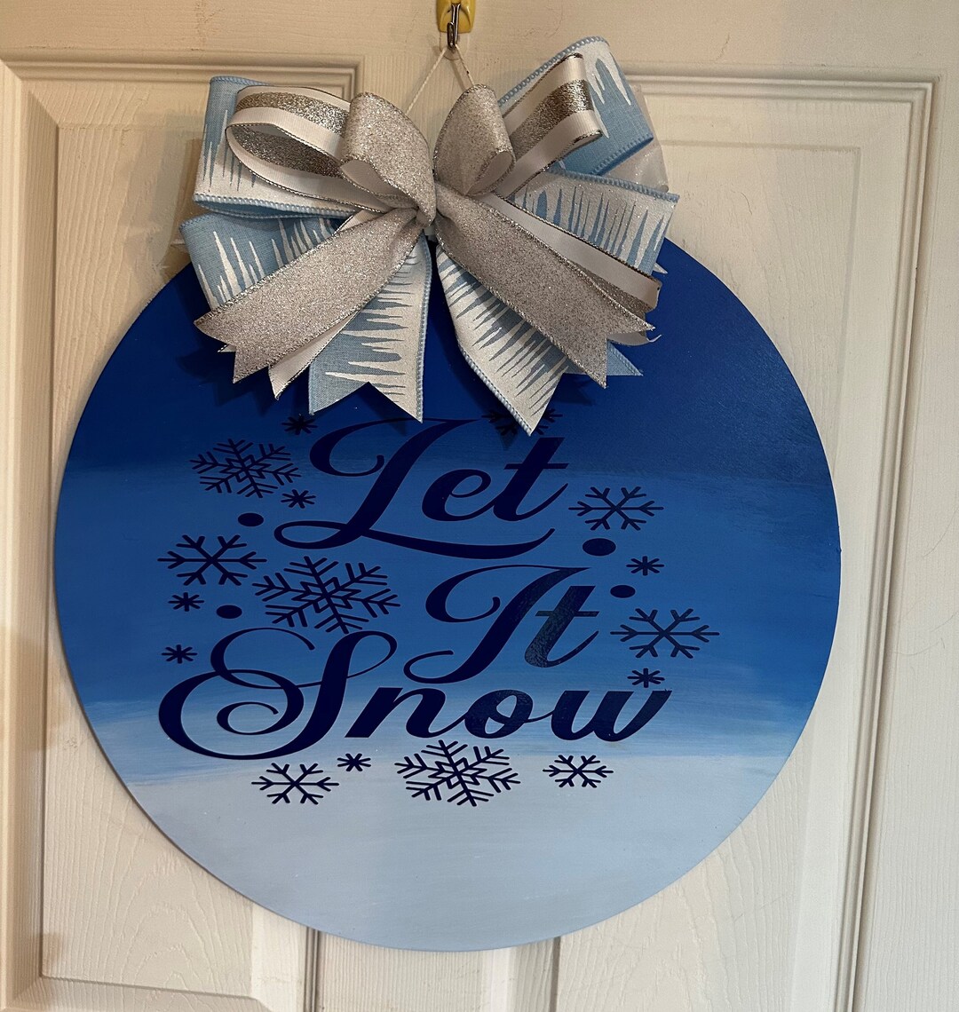 Winter 18 Wood Door/wall Hanger, let It Snow Etsy