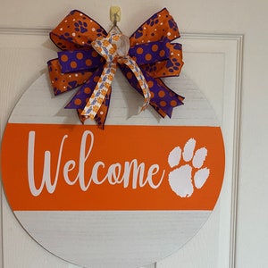 Appendino per porta in legno da 18&quot;, Benvenuto con zampa