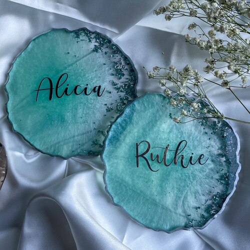 Personalized Resin Coasters Resin Coaster Jewelry Coaster Etsy
