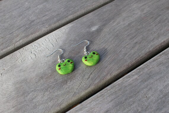Clay frog earrings deals