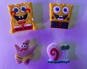 spongebob and patrick croc charms