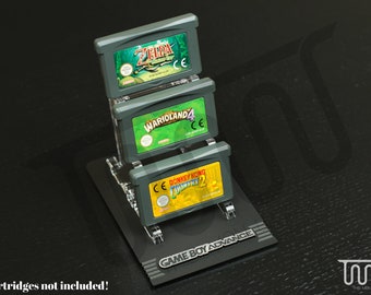 Nintendo Game Boy Advance GBA Three Cartridges Acrylic Display Stand