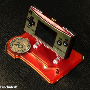 Nintendo Game Boy Micro Famicom Edition Super Mario 20th Anniversary Acrylic Handheld Console Display Stand