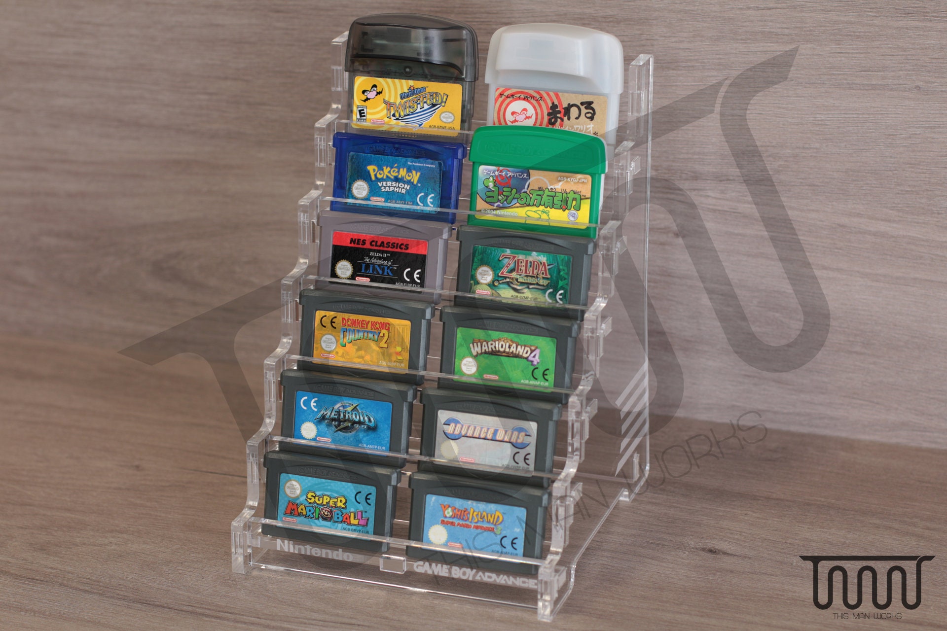 GAMEBOY ADVANCE STAND WITH 5X GAME CARTRIDGES HOLDER