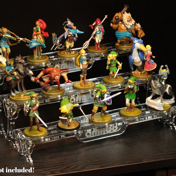 Acrylic Display Stand Riser for Amiibo 5 slots (3 different heights available)