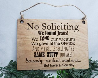 Funny No Soliciting Sign| Doorbell Sign