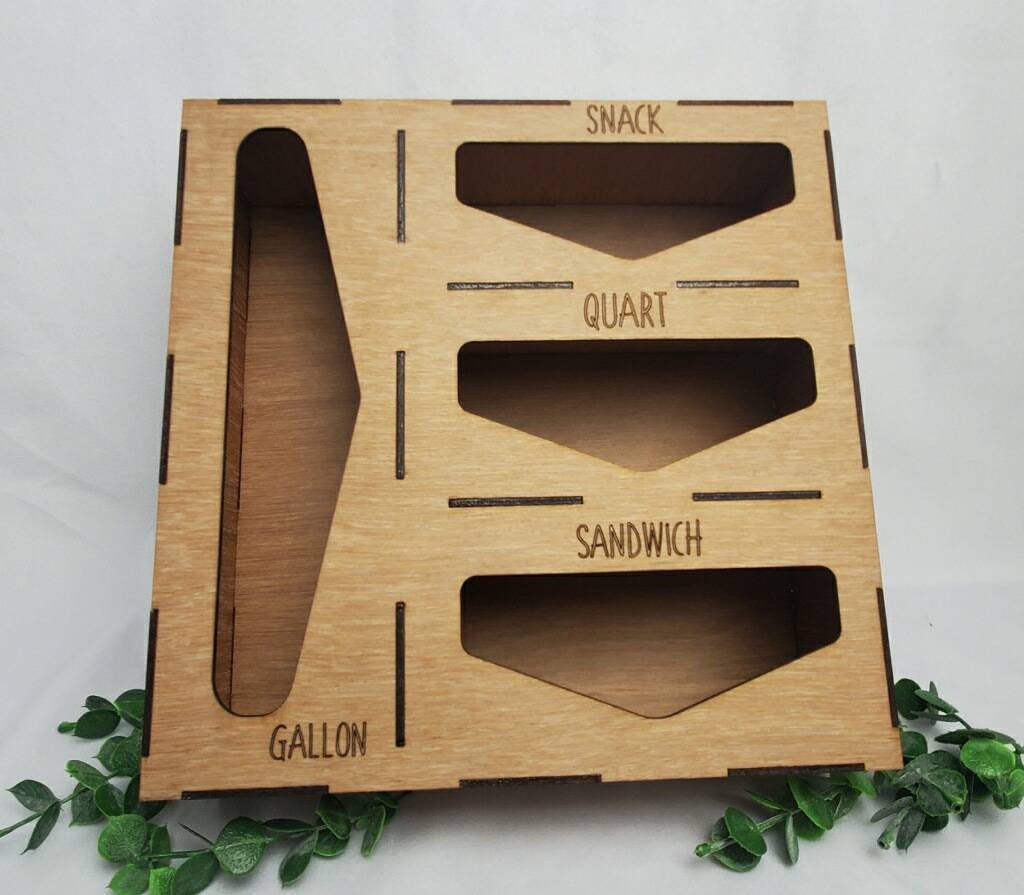 Wooden Baggie Drawer Organizer Organize Your Baggies in One Etsy