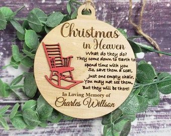 Christmas in Heaven Ornament | Empty Chair | Loving Memory |