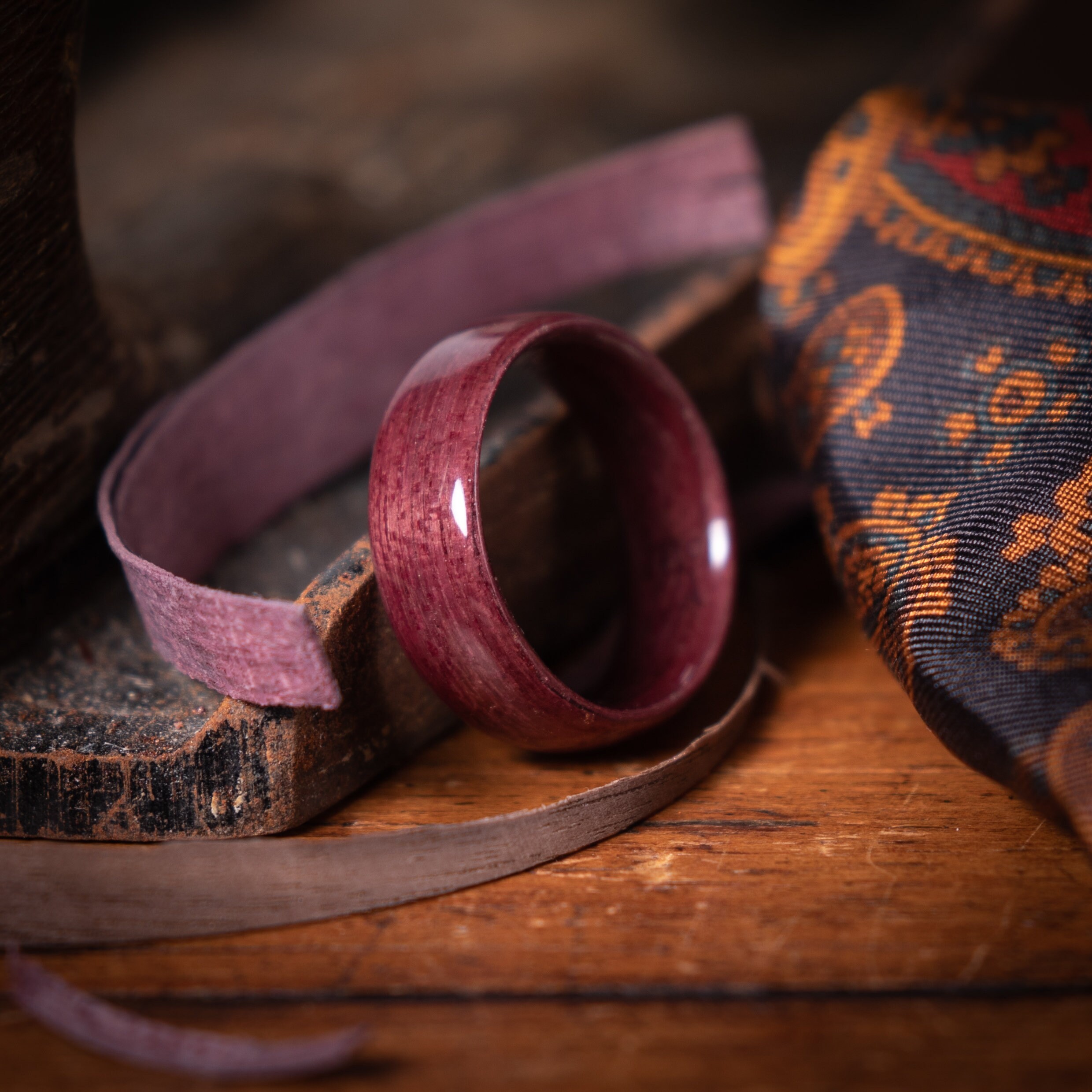 Purple Heart Wood Ring Wooden Ring Naturalbespoke Handmade Etsy UK