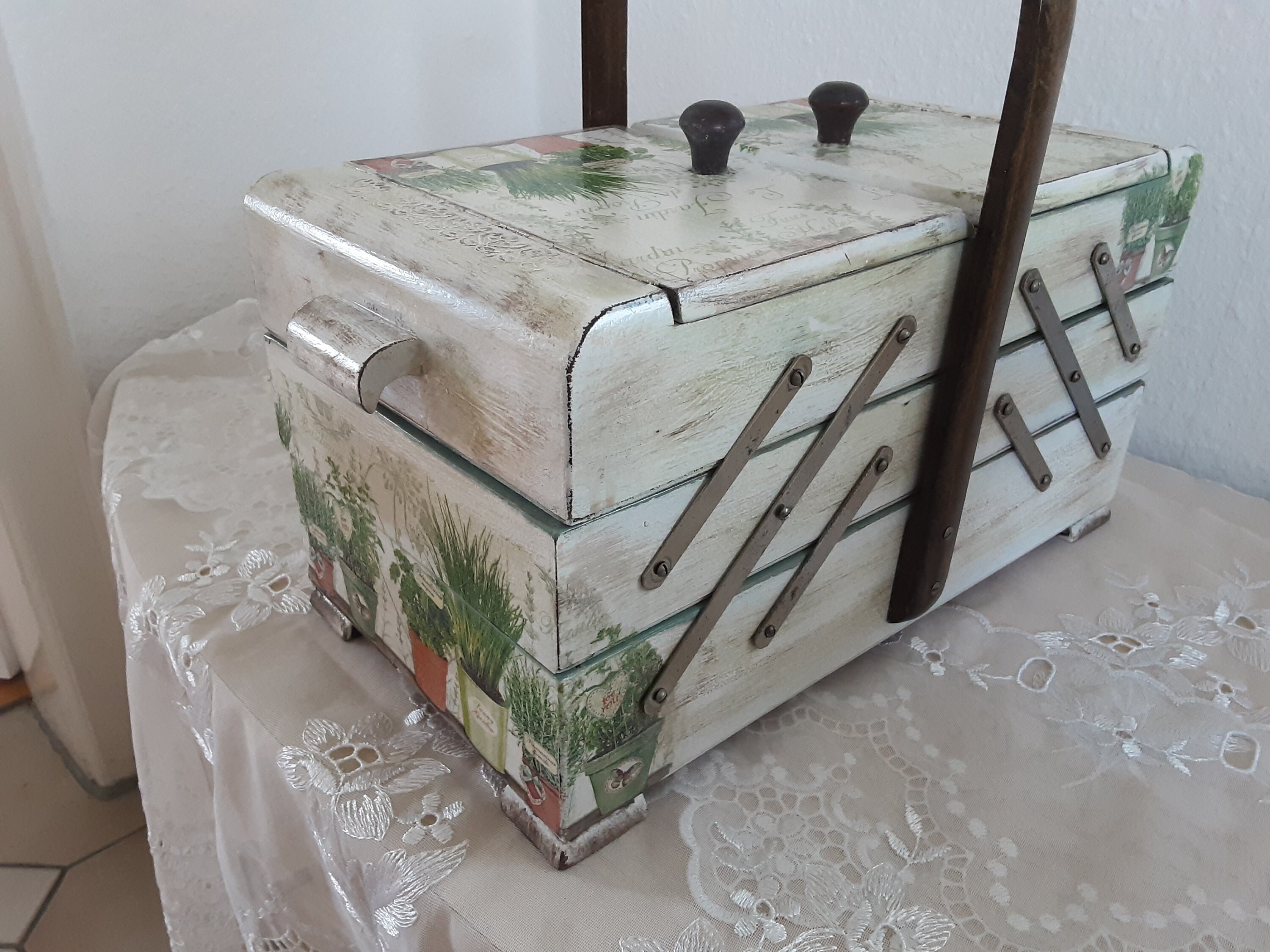 Caja de costura caja de costura caja de hierbas vintage | Etsy