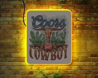 Coors light cowboy led, Coors light neon sign, Coors light led sign, Coors light led sign, Coors light logo sign, Coors Light Decor