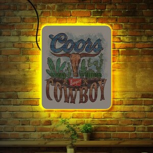Coors light cowboy led, Coors light neon sign, Coors light led sign, Coors light led sign, Coors light logo sign, Coors Light Decor