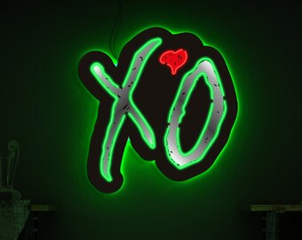 XO Leuchtreklame, XO LED-Schild, Trendy Neonschild, Umarmungen und Küsse, Liebe Neonschild, Neonschild mit Herz, Hochzeitsschild, Herz-LED-Schild