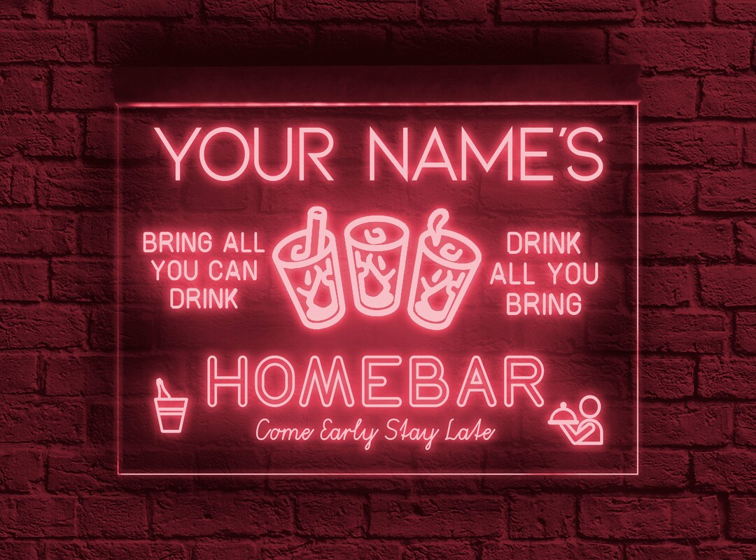 Custom Home Bar Sign Led,home Bar Led Sign,custom Name Neon Sign