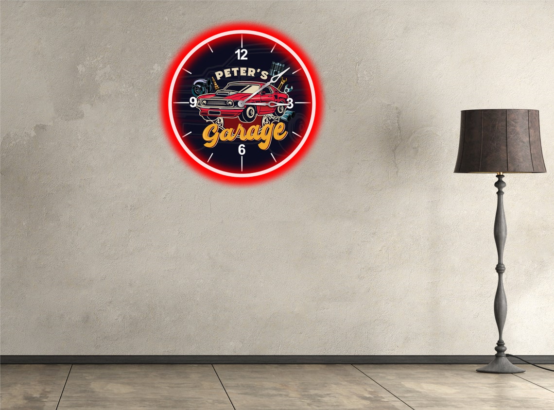 Garage Wall Clock Wall Clock Personalized Wall Clock Custom Etsy