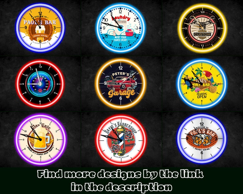 Garage Wall Clock Wall Clock Personalized Wall Clock Custom Etsy