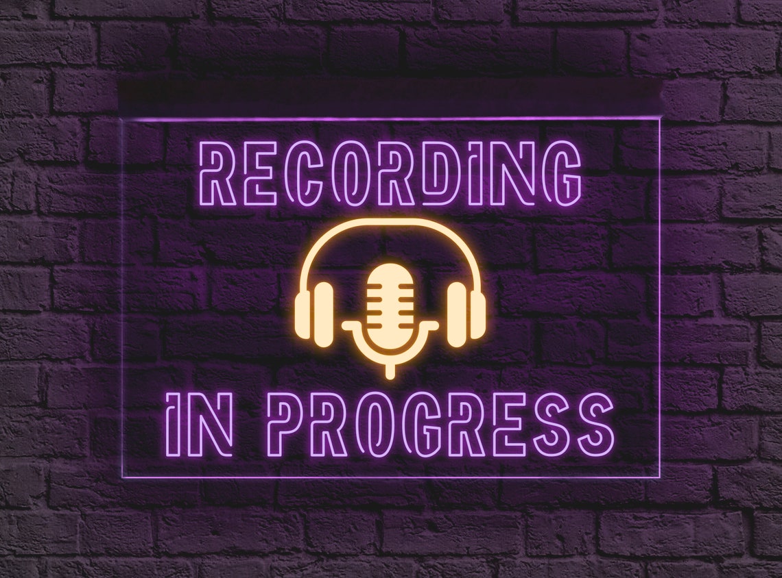 Recording in Progress Sign, Recording Neon Sign, Recording Light Sign