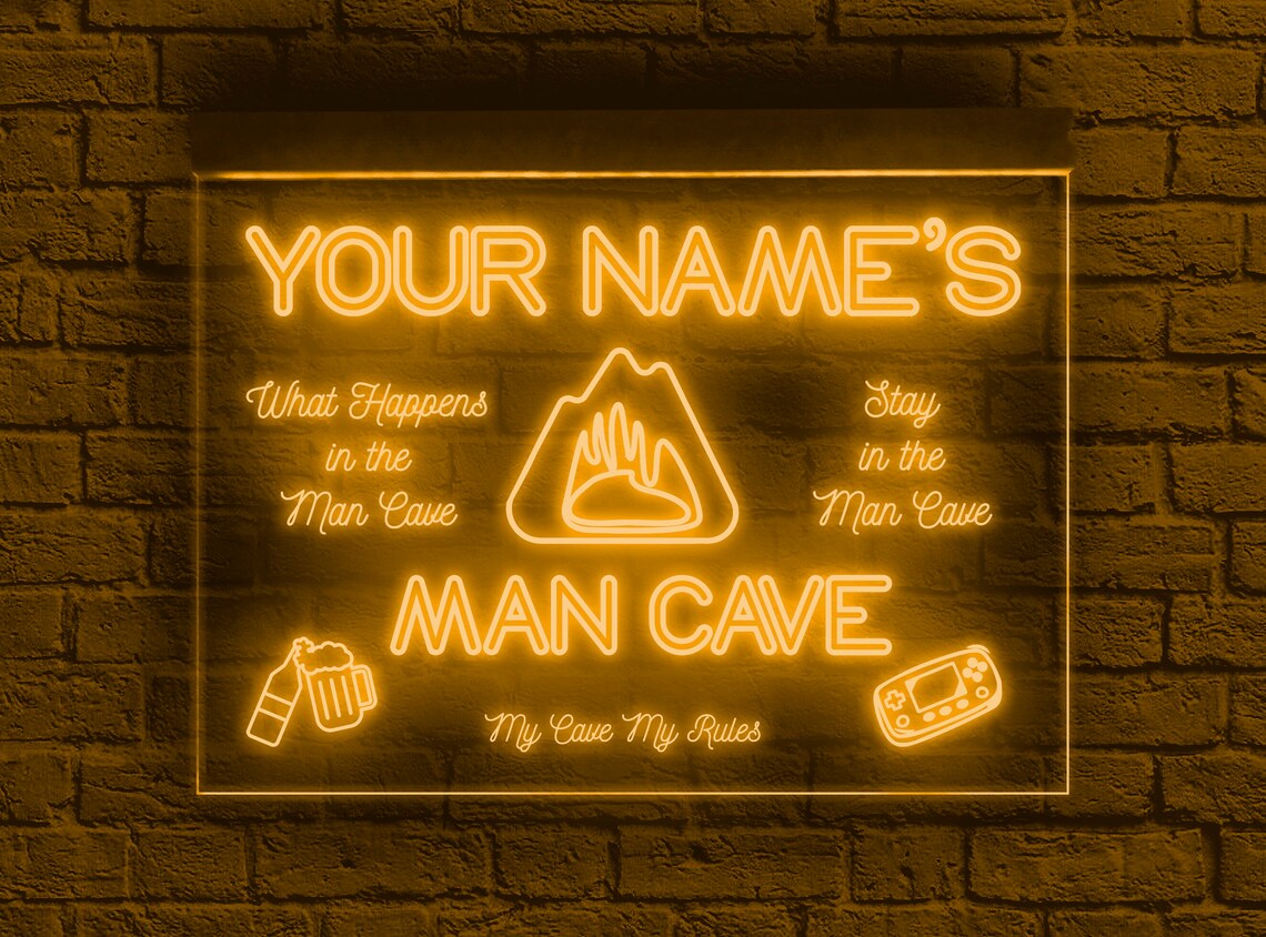 Man cave neon lightMan cave neon bar signMan cave custom Etsy