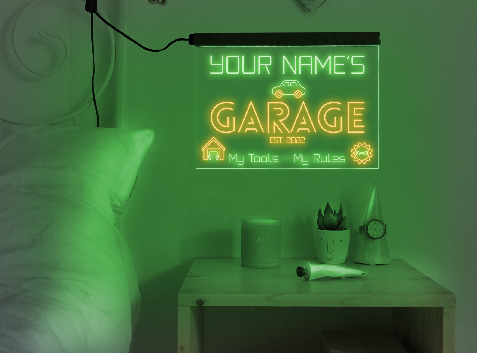 Personalized Garage Neon Sign Garage Sign Personalize Garage Etsy