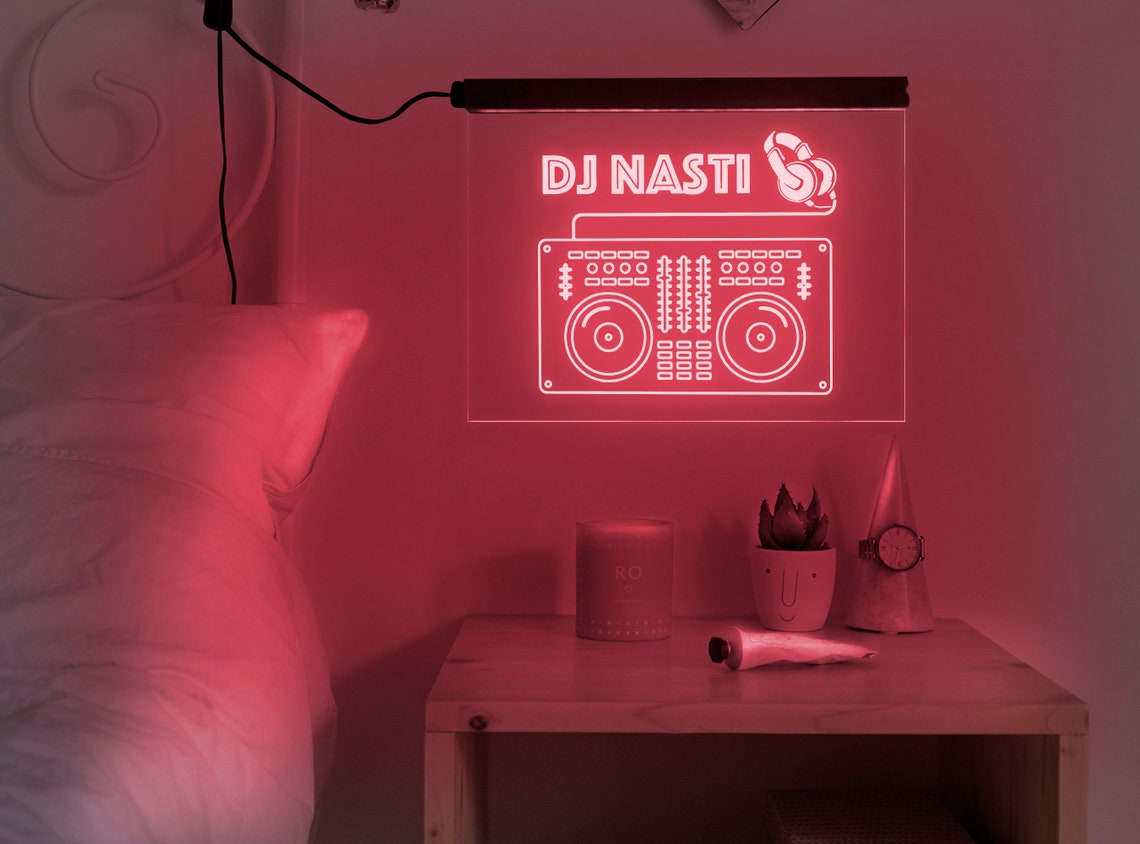 Dj Neon Signdj Led Signdj Wall Decordj Wall Artdj Board Etsy UK