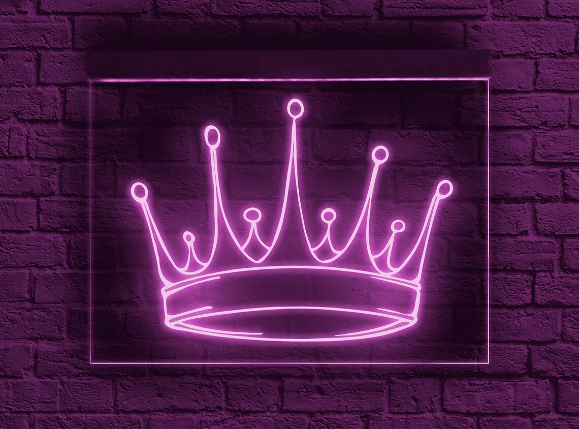 Crown Neon Signcrown Neon Lightcrown Led Signcrown Led Etsy