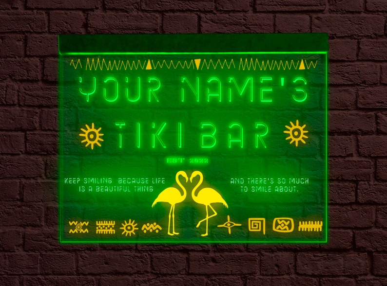 Tiki Bar Sign Personalized Tiki Bar Neon Sign Tiki Bar Led Etsy