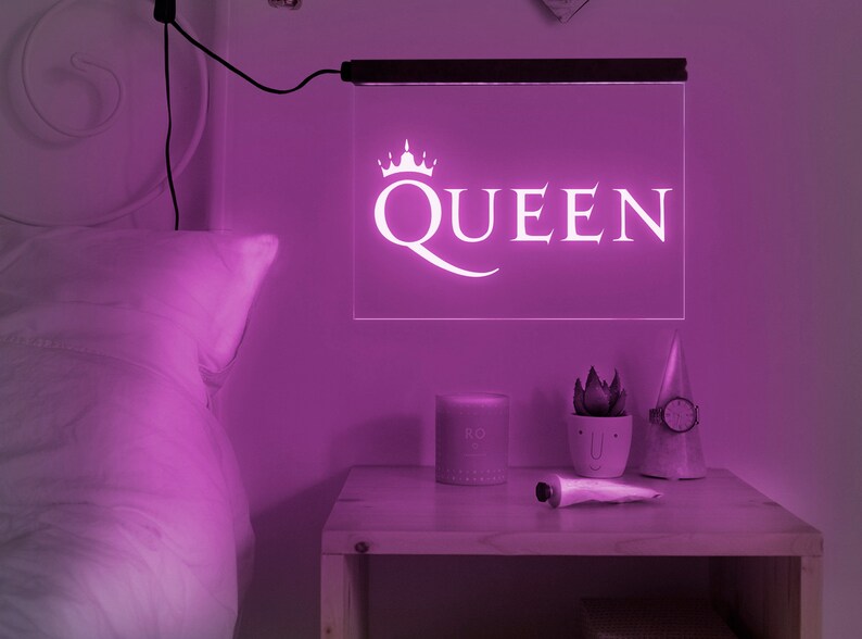 Queen Neon Sign,queen Led Sign,queen Wall Decor,queen Wall Art,crown