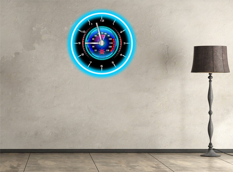 Wall Clock Car, Garage Wall Clock, Neon Wall Clock, Led Wall Clock