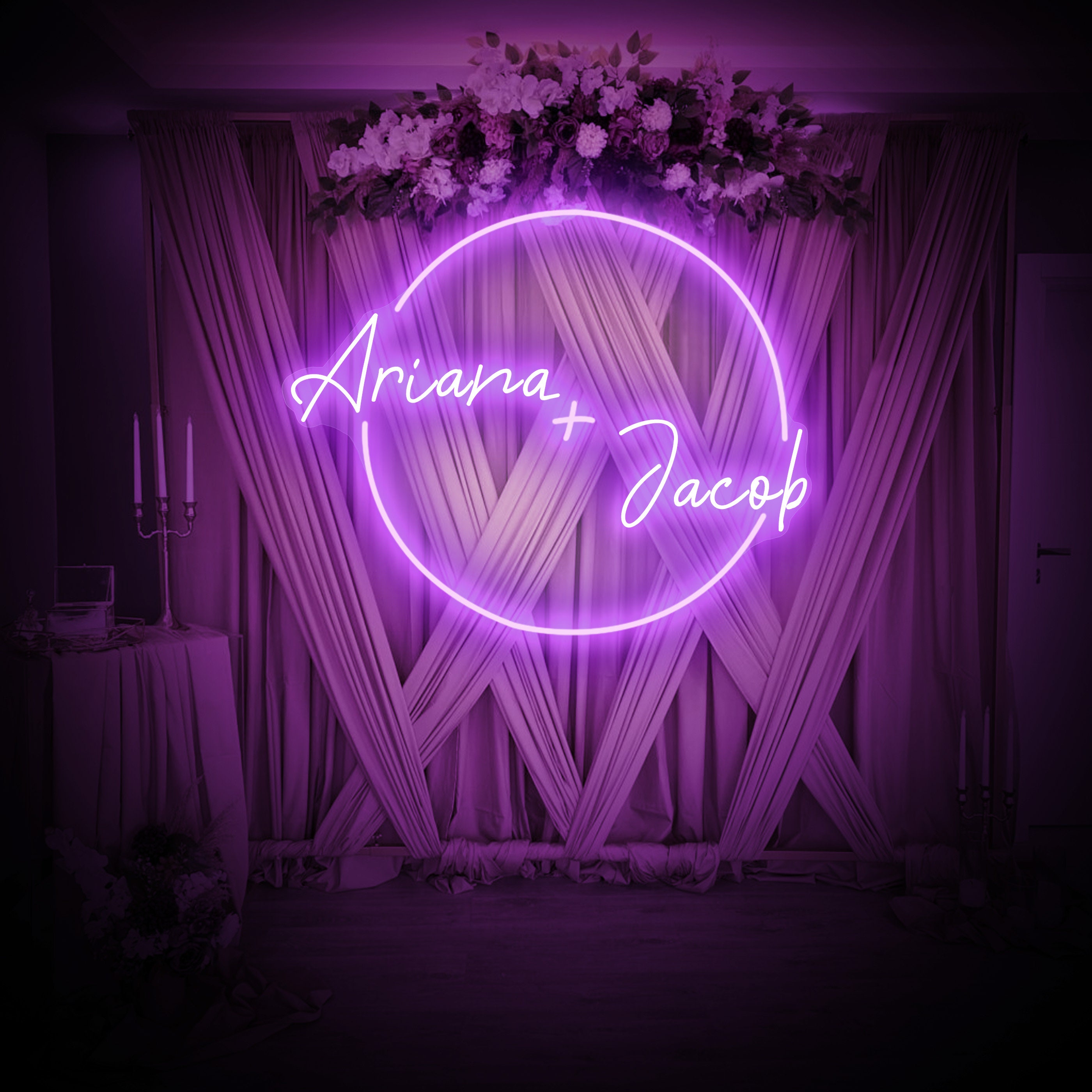 Custom Neon Sign Wedding Initial Neon Sign Wedding Neon Etsy