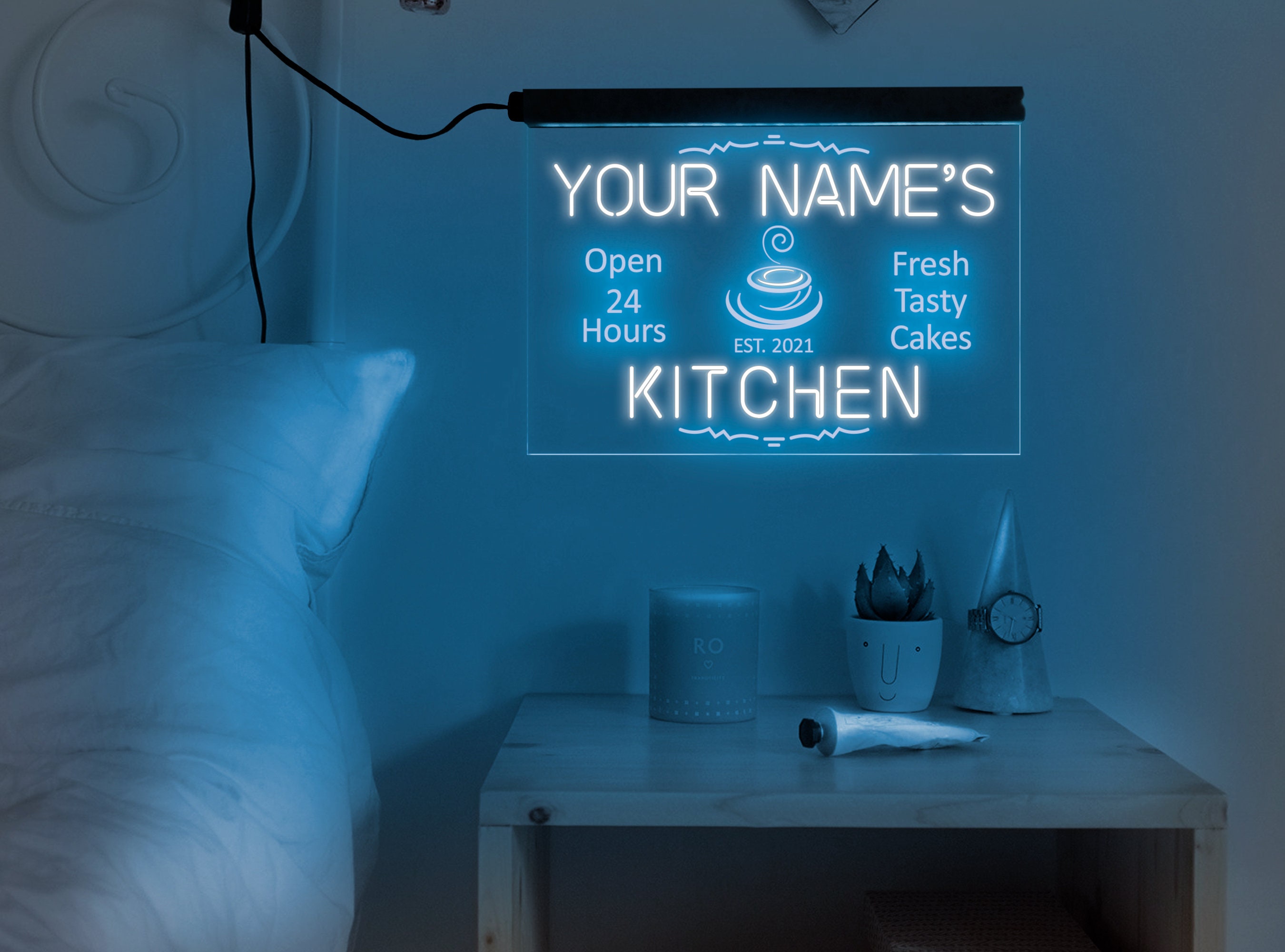 neon wall light for kitchen