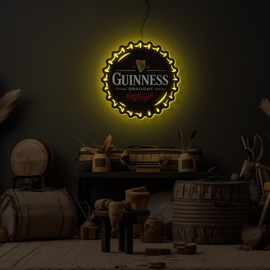 Guinness Light Sign, Guinness Neon Sign, Guinness Logo Sign, Guinness