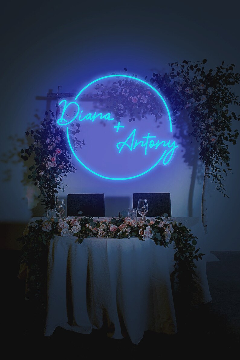 Custom Neon Sign Wedding Initial Neon Sign Wedding Neon Etsy